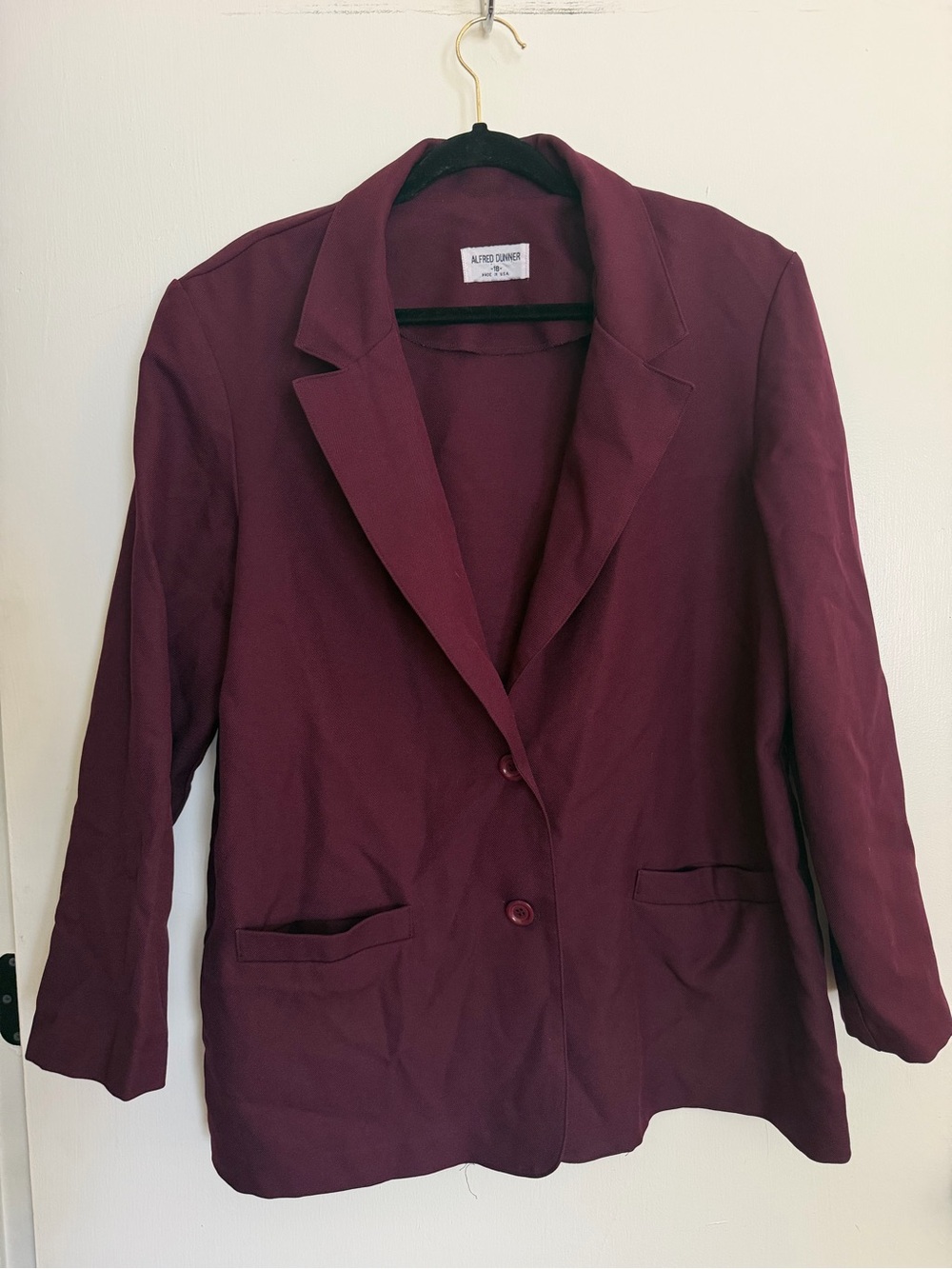 Alfred Dunner Maroon Single-Breasted Blazer